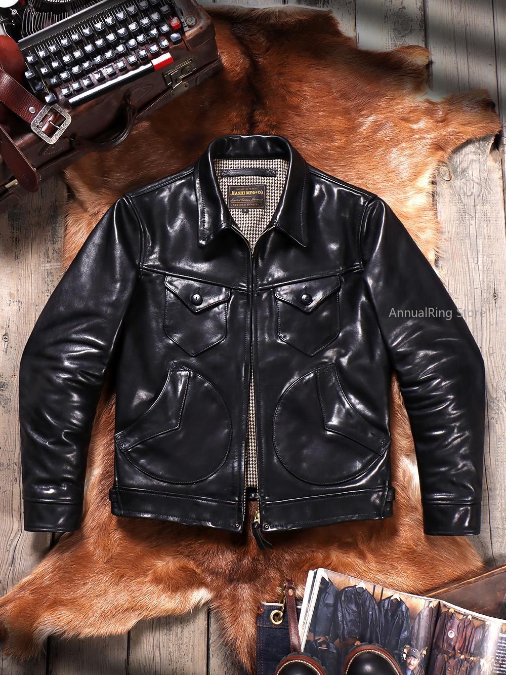 Riding Jacket Leather - Full Grain Batik Vegetable Tanned Cowhide