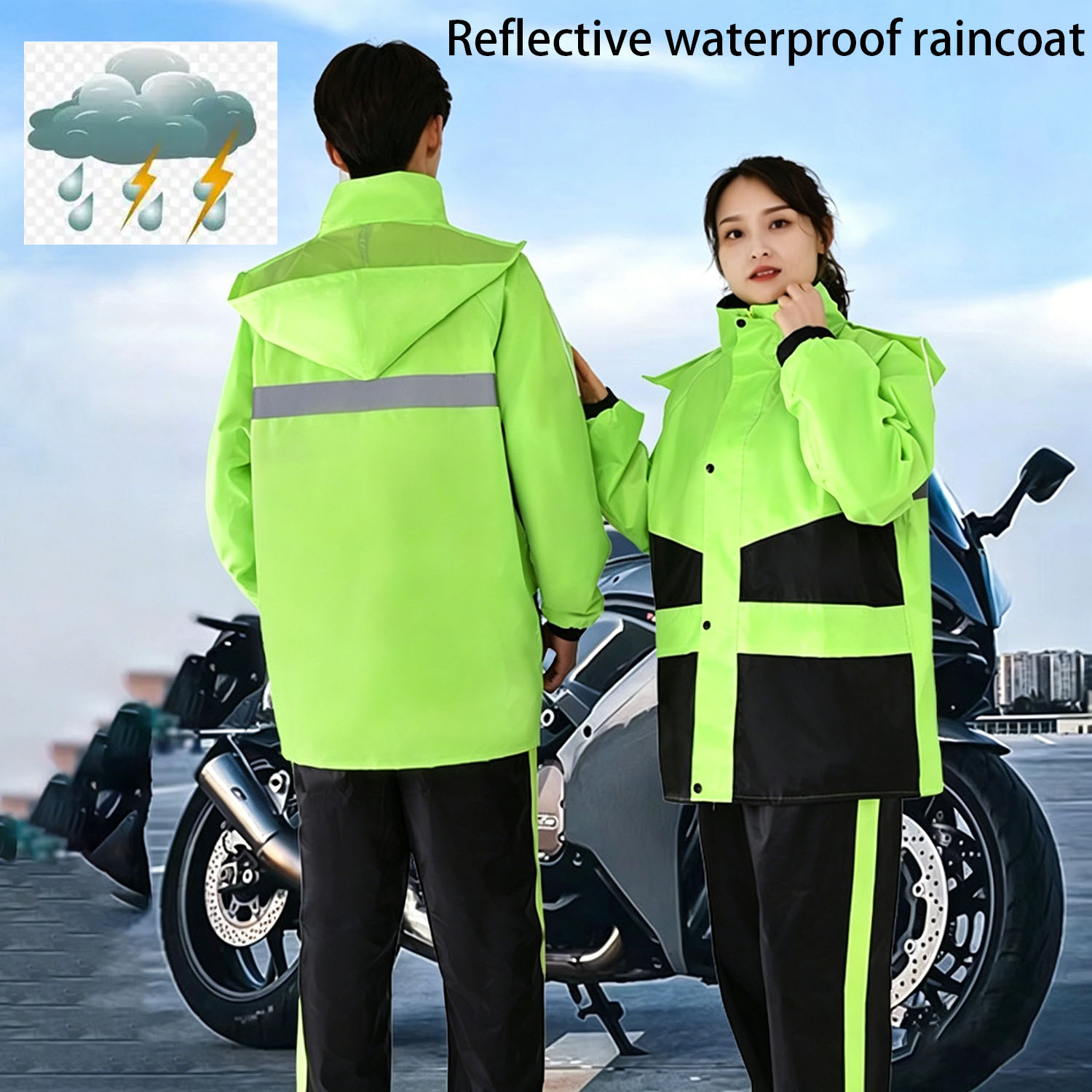 Motorcycle Rain Suit - Motorcycle Raincoat Suits Men Women Waterproof