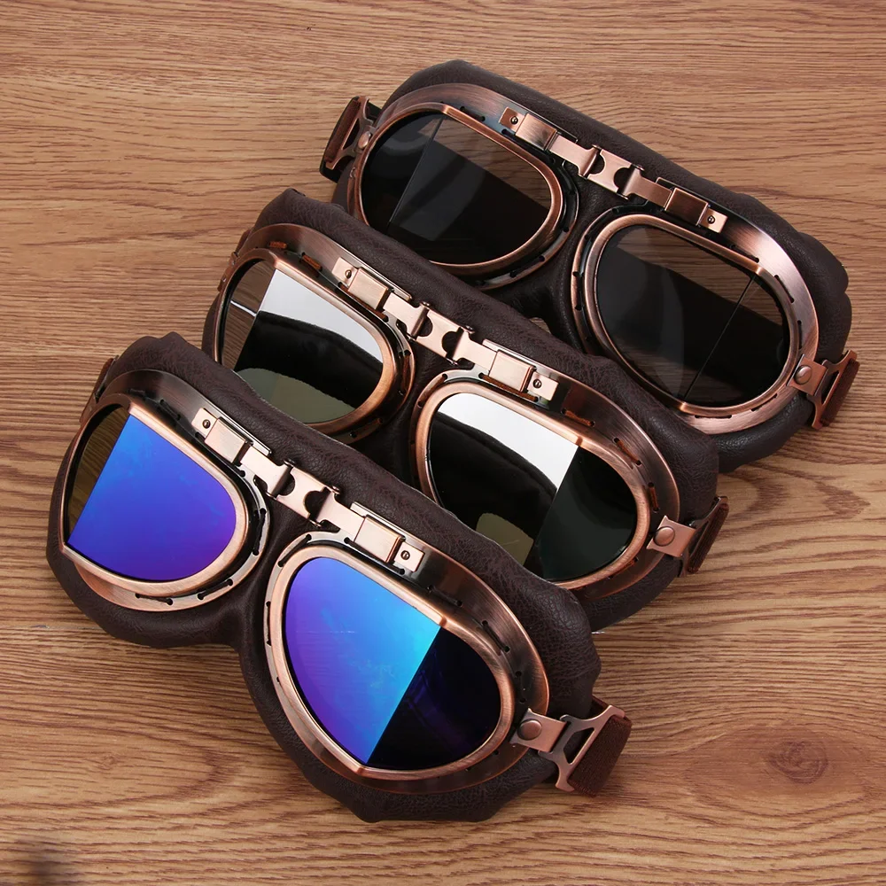 Motorcycle Gear Used - Pilot Retro Goggles Dustproof Lens Frame