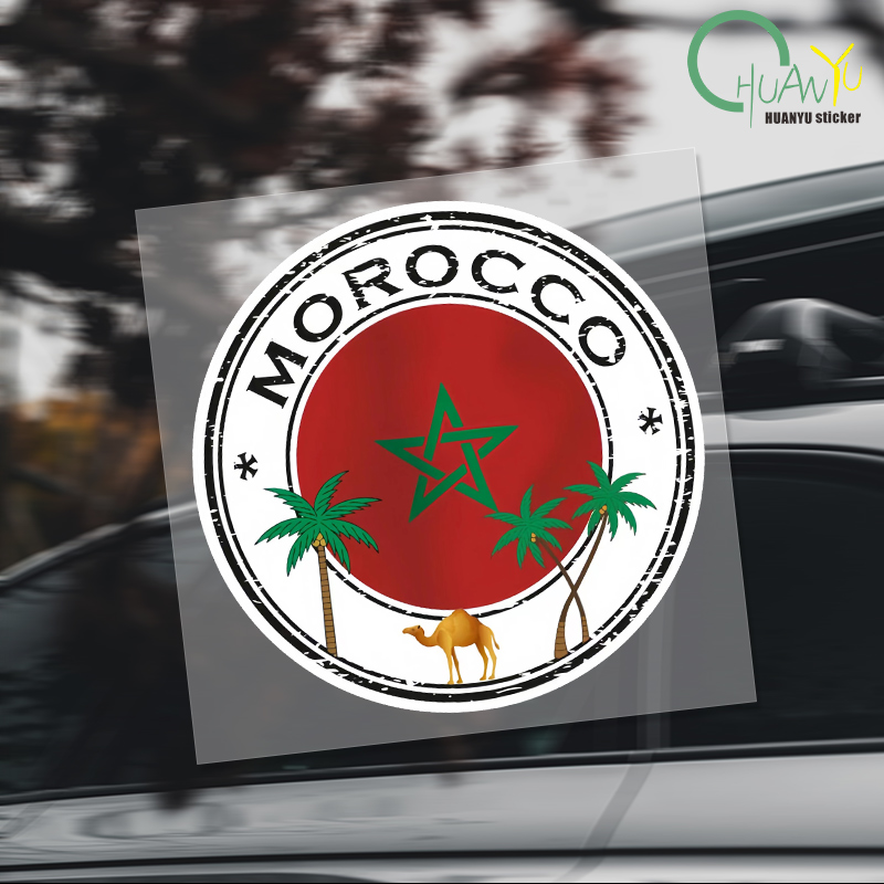 Motorcycle Gear Helmets - Creative Morocco Stickers Morocco Flag Map