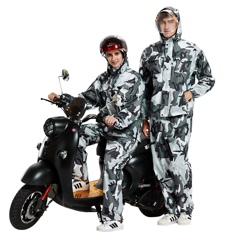 Motorcycle Rain Suit - Camouflage Split Raincoat Rain Pants Suit