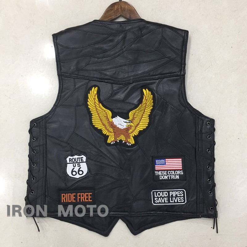 NEW Motorcycle Vests Men Cafe  - Riding Jacket Leather 评论和价格