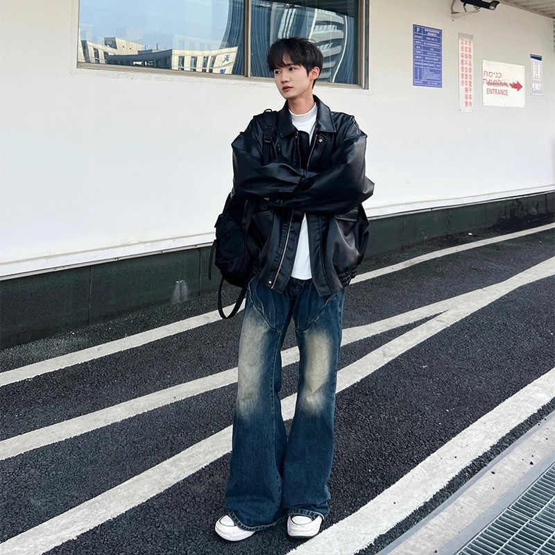 American Hiphop Short Leather  - Riding Jacket Leather 评论和价格