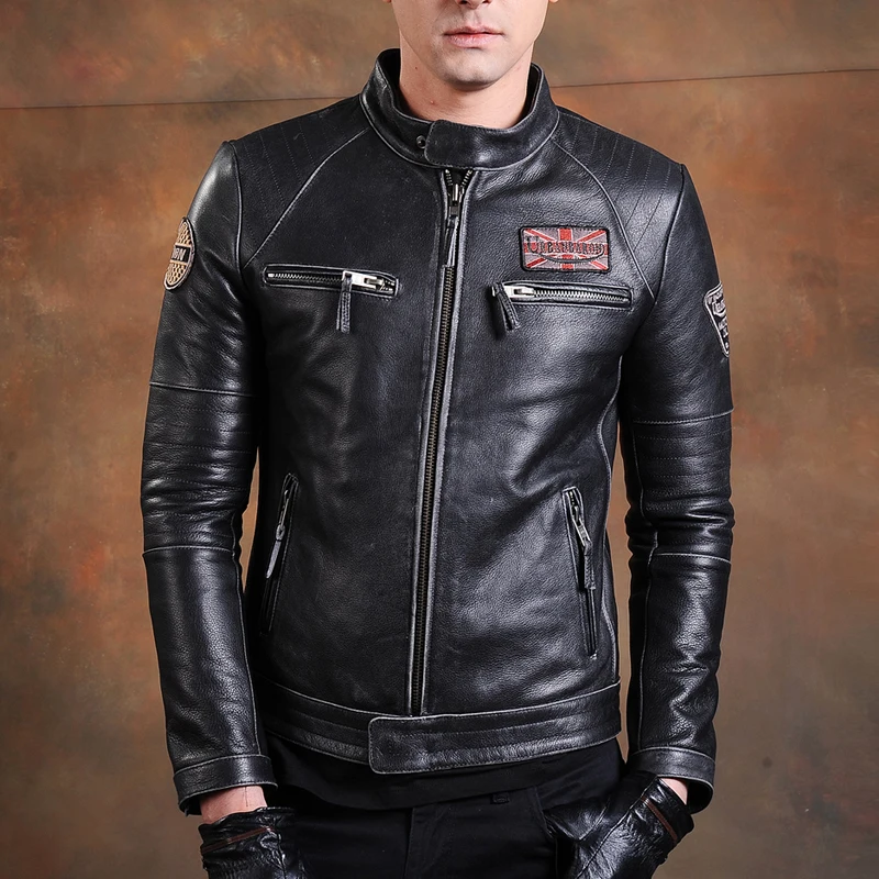 Fashion Biker Jackets Vintage  - Riding Jacket Leather 评论和价格