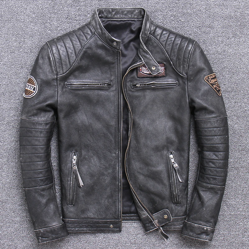 Fashion Biker Jackets Vintage  - Riding Jacket Leather 评论和价格