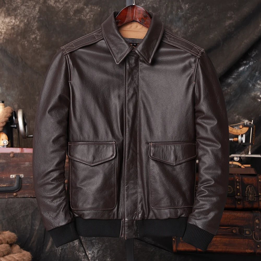 Bomber A2 Pilot Genuine Leathe - Riding Jacket Leather 评论和价格