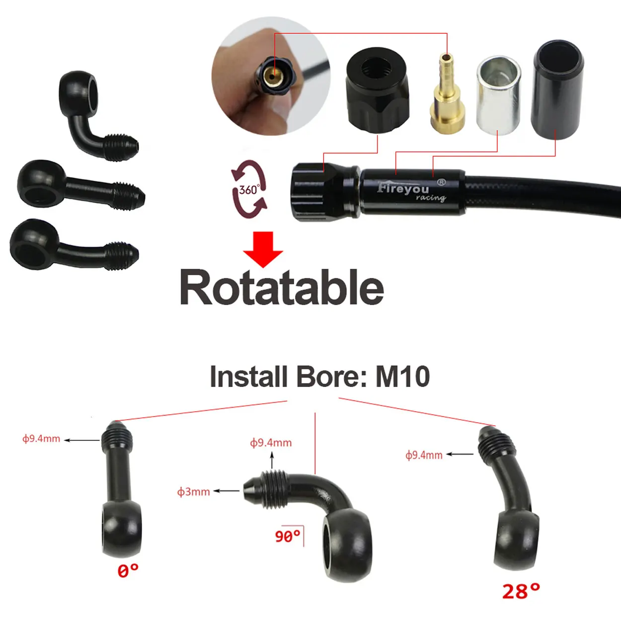 AN3 Braided Brake Hose Motorcy - Gear Clutch Motorcycle 评论和价格