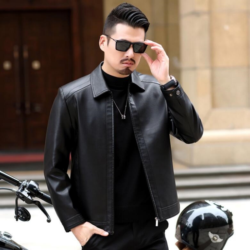 Men's Leather Jacket Man Real  - Riding Jacket Leather 评论和价格