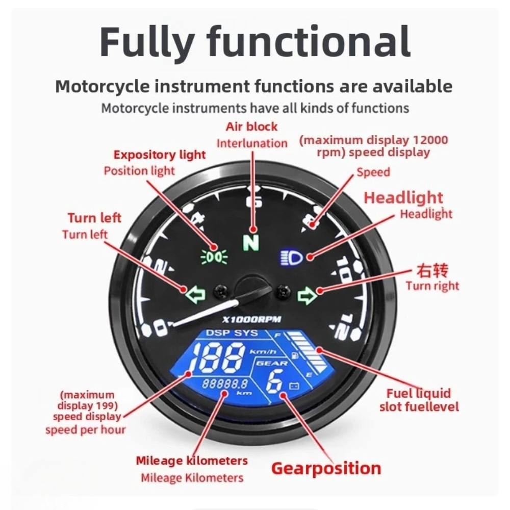 Universal Motorcycle Meter Spe - Motorcycle Gear Honda 评论和价格